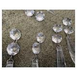 (24) Antique Lead Crystal Prisms & Octagonal Jewels (8) 2" U-Drop Prisms & (16) 1/2" Lead Crystal Octagonal Double Bevel Jewels