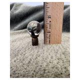 Antique 1.75" T x 1" W Lead Crystal Ball in Claw Lamp Finial