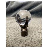 Antique 1.75" T x 1" W Lead Crystal Ball in Claw Lamp Finial
