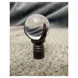Antique 1.75" T x 1" W Lead Crystal Ball in Claw Lamp Finial