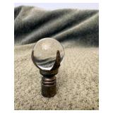 Antique 1.75" T x 1" W Lead Crystal Ball in Claw Lamp Finial