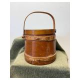 Antique Tole Frikin Bucket Hand Painted Yellow Daffodils Cookie Bucket
