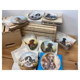 (8) Assorted Edwin M Knowles Hunting/Field Puppy Collector Plates