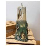 13" Wax Carved Sculpture Southwest with Oil Light Top