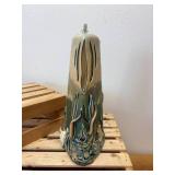 13" Wax Carved Sculpture Southwest with Oil Light Top