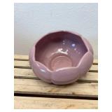 Vintage Rosemeade 7" Prairie Rose Scalloped Petal Vase Bowl - Wahpeton, ND