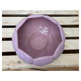 Vintage Rosemeade 7" Prairie Rose Scalloped Petal Vase Bowl - Wahpeton, ND