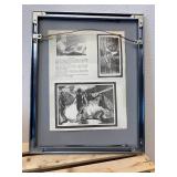 J.R. Brown Linocut Etching Print "Sail" Signed and Professionally Framed 15" x 12" - Signed