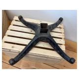 Antique Cast Iron, Base with 4 Feet - The base is 24" Across Diagonally and Square Center is 2"
