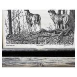 1992 Montana Marble Framed Etching "The Clearing" by Bernie Brown