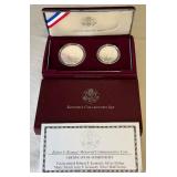 1998 S-Robert F Kennedy Uncirculated SILVER Dollar and JFK Matte Finish Half Dollar - original package with COA