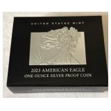2023 W-American Eagle One Ounce Proof SILVER Bullion Dollar Coin - original package with COA