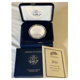 2010 W-American Eagle One Ounce Proof SILVER Bullion Dollar Coin - original package with COA
