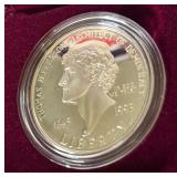 1993 S-Thomas Jefferson 250th Anniversary Proof SILVER Dollar - original package with COA