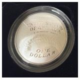 2104 National Baseball Hall of Fame Proof SILVER Dollar - original package with COA
