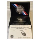 2014 National Baseball Hall of Fame Proof Half Dollar - original package with COA