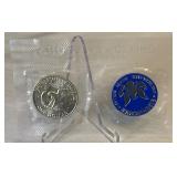 1972 S-Eisenhower Uncirculated SILVER Dollar & Token - original package with COA