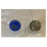 1972 S-Eisenhower Uncirculated SILVER Dollar & Token - original package with COA