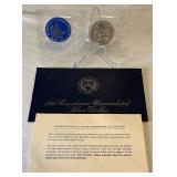 1973 S-Eisenhower Uncirculated SILVER Dollar & Token - original package with COA