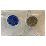 1973 S-Eisenhower Uncirculated SILVER Dollar & Token - original package with COA