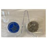 1973 S-Eisenhower Uncirculated SILVER Dollar & Token - original package with COA