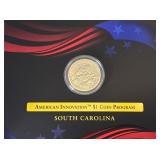 2020 S-American Innovations - $1 Coin REVERSE Proof - South Carolina - original package with COA