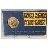 1972 American Revolution George Washington Commemoraive Medal -  "First Day of Issue" - original package plus American Craftsman stamps!