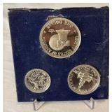 1976 Bicentennial SILVER Proof 3 Coin Set - no original package