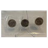 1979 P/D/S Susan B. Anthony 3 Coin Dollar Souvenir Set - cello wrapped