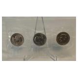 1980 P/D/S Susan B. Anthony 3 Coin Dollar Souvenir Set - cello wrapped