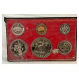 1977 Proof Set (6 coins) - No external case, slightly dirty from fire damage