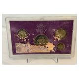 1989 Proof Set (5 coins) - No external case, fire damage evident