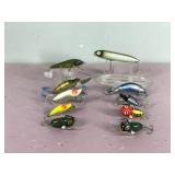 Lot of 10 Collectible Heddon Fishing Lures - see description for more info