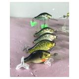Lot of 10 Bagley Fishing Lures Shaped Like Crappies and Sunfish