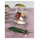 Lot of 10 Collectible Fishing Lures - JC Higgins - Millsite 500 Series Slow Sinker - Bomber & More