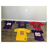 Lot of Kids Football Jerseys - 4 Minnesota Vikings & 1 Atlanta Falcons - see description for more info