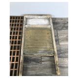 Vintage Janney, Semple, Hill & Co. Wood / Metal Washboard & Wooden Floor Grate