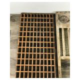 Vintage Janney, Semple, Hill & Co. Wood / Metal Washboard & Wooden Floor Grate