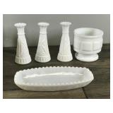 Lot of Vintage Milk Glass Glassware