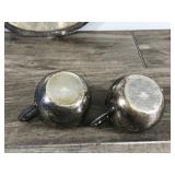 Vintage Creamer Sugar Bowl Tray Silverplate Silver On Copper Set Of 3 - B. Roger’s Silver Co. 1102