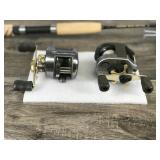 2 Fishing Reels - Fishing Rod & Metal Fish Basket