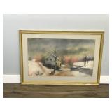 Framed Print of Old Homestead/ Cabin by a Creek