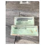 2 - Collectible Whopper Stopper Hellbender Fishing Lures in Plastic Boxes