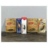 Lot of 5 Fishing Lures in Original Packages - see description for more info