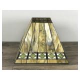 Vtg Tiffany Style Art & Craft Mission Stained Slag Glass Lamp Shade