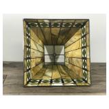 Vtg Tiffany Style Art & Craft Mission Stained Slag Glass Lamp Shade
