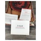 Sense of "Touch" CINNABAR PLATE The Five Perceptions Of Weo Cho Ornate Resin Top and Brass Bottom - #7174/19500