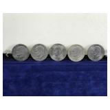 5 - Eisenhower One Dollar Coins - see description for more info