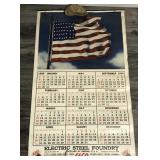 Vintage 1950 Electric Steel Foundry Calendar, JFK Newspaper Clippings and More