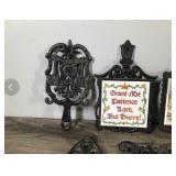 Lot of Vintage Cast Iron Trivets and More